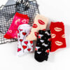 oly-8ee1992d64a48164753ae2a9f1a177b2 Wholesale Spring and Autumn Valentine's Day series mid-calf women's socks knitted jacquard cotton socks women's socks love