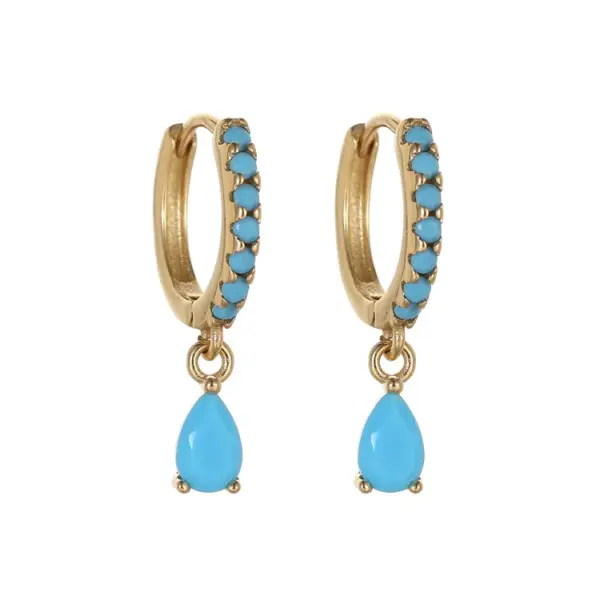 Wholesale Round Copper Earrings For Women With 14K Real Gold Plated Electroplated Finish, 925 Sterling Silver Posts, And Zircon Inlay