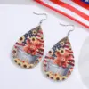 Wholesale 1 Pair Elegant Retro Simple Style Water Droplets Pu Leather Drop Earrings