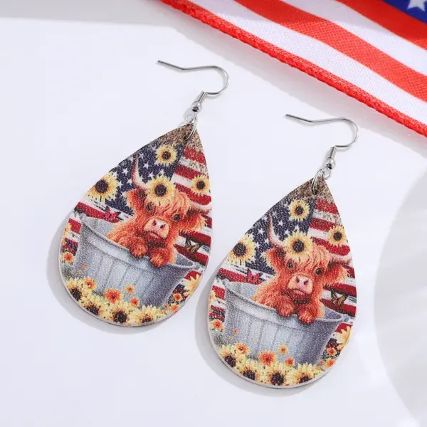 Wholesale 1 Pair Elegant Retro Simple Style Water Droplets Pu Leather Drop Earrings