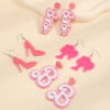 oly-8f04843975672c5b19e87c7a17b30dbe Wholesale Pink Barbie acrylic earrings Love Heart Letter high heels envelope love letter Valentine's Day dating sequin nail pin female