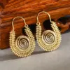 Wholesale Three-dimensional Geometric Earrings For Women In Copper With KC Golden Water Plating And 0.03µm Thickness