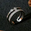 Wholesale Waterproof Non Tarnish Circle Ring For Women, 304 Stainless Steel With 18K Real Gold Plated PVD Coating And Zircon Inlay