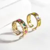 Wholesale 18K Real Gold Plated Vacuum Electroplating Furnace Oil Drop 304 Stainless Steel Ring Vintage Non-Fading Niche Light Luxury Heart Women's Open Ring