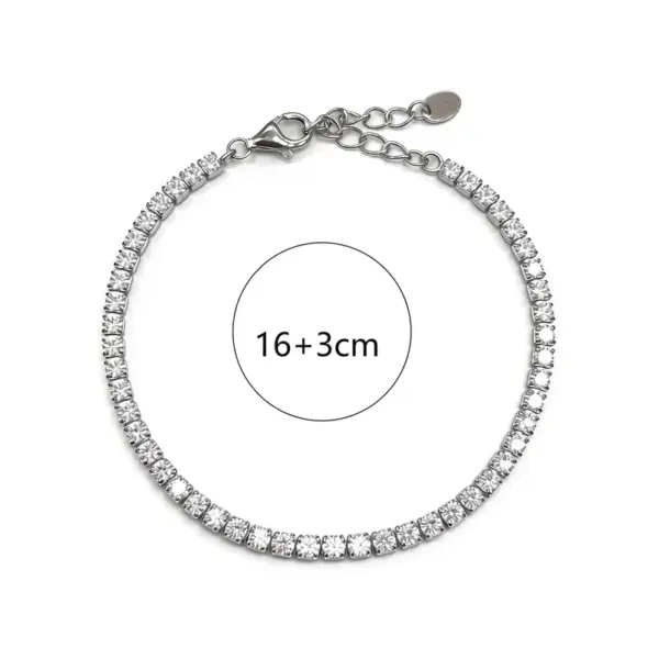 Wholesale Geometric Women's Bracelets For Independence Day Featuring 14K Real Gold Plated Tennis Chain With 0.03µm Thickness And Zircon Inlay