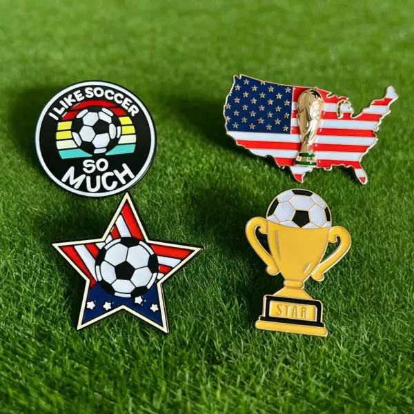 Wholesale American Flag Pin In Zinc Alloy With Enamel Finish, Perfect For Football World Cup