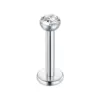 Wholesale Fashion Geometric Heart Shape Stainless Steel Inlaid Zircon Zircon Lip Stud 1 Piece