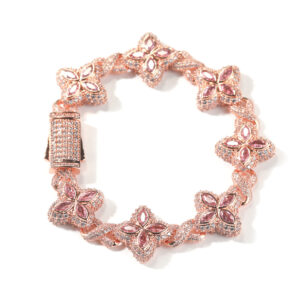 Rose gold powder zirconium / 8inch bracelet