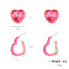oly-8f8508e5409080de440fe7eec8ef6eb2 Wholesale Kenjie autumn and winter Valentine's Day love peach two-piece earrings Women's fashion semi-precious stone drop oil earrings