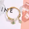 Wholesale Yunhui DIY Stainless Steel Gold Handmade Bracelet With Diamond Key Pendant Crystal Beads For Women Adjustable Clasp
