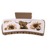 10-5 square pu leather yak chrysanthemum white leather light coffee