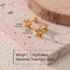 Wholesale 201 Stainless Steel 304 Stainless Steel Plastic Flower Ion Plating (IP) 18K Gold Plated Sweet Waterproof Non Tarnish Plating Gold Ear Studs