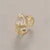 Wholesale Devil's Eye Women's Ring In Copper With Electroplated Gold Plating And Zircon Inlay