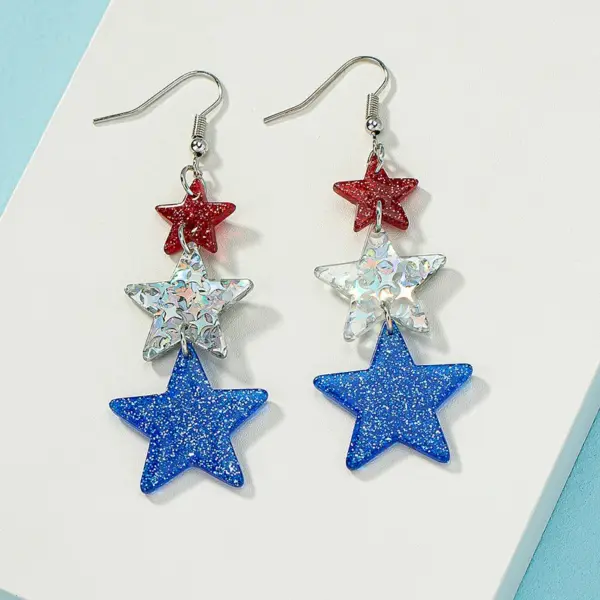 Wholesale Heart Shape Earrings For Independence Day Featuring Durable Alloy Material