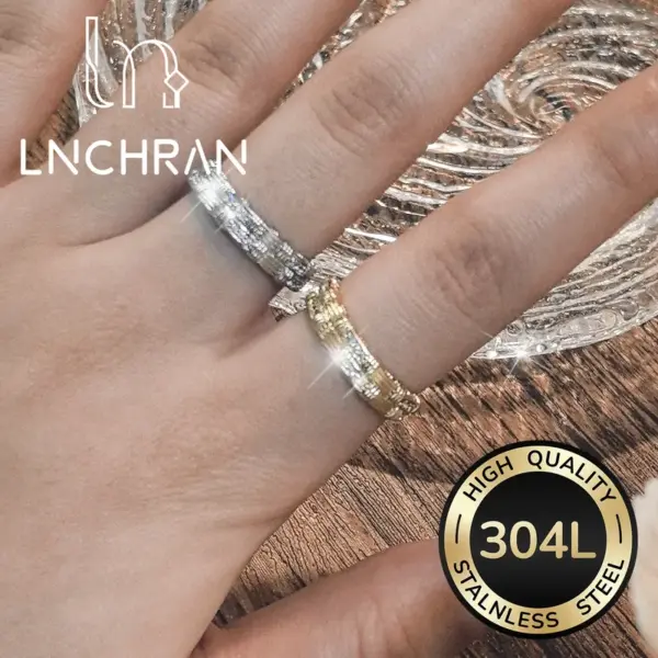 Wholesale Round Dots Waterproof Non Tarnish Rings For Women, 304 Stainless Steel With 18K Real Gold PVD Coated And Zircon Inlay