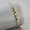 Wholesale Heart Hoops Leaf Pattern Bracelets For Women In Copper With Zircon Inlay, Available In Golden