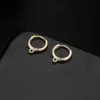 Wholesale Round Hoop Earrings For Women With Copper Posts, Electroplated 14K Real Gold Plated Featuring Zircon Inlay