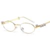 oly-8fc7be200bace2885e47524a11fa3fda Wholesale Metal Diamond Oval Small Frame Glasses In-style Resin Anti-blue Glasses Rhinestone Plain Y2K Sunglasses