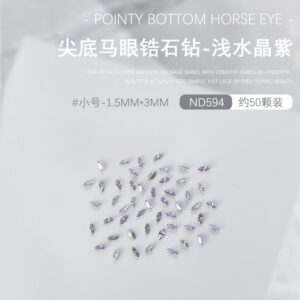 About 50 pointed horse-eye zircon drills (ND-594 light purple small size)