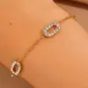 Wholesale 1pcs - Exquisite Oval Inlaid Bracelet!Simple And Eye-catching Design, Exquisite And Unique Details, Light Luxury And Fashionable Style, Showcasing Individual Elegance And Taste - Paired With Stainless Steel Material