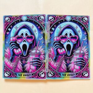 A747-tarot card notebook-grimace (with inner pages and buckles)