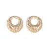 Wholesale Irregular Stud Earrings Featuring Electroplated Copper With Zircon Inlay And 925 Sterling Silver Ear Pins
