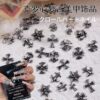 Wholesale Vintage Nail Art Jewelry Wholesale Punk Cross Scout Flower Diablo Silver Metal Nail Jewelry