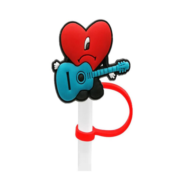 Wholesale Valentine's Day silicone dust cap plug creative cute straw decoration straw sleeve 7-8mm straw cap