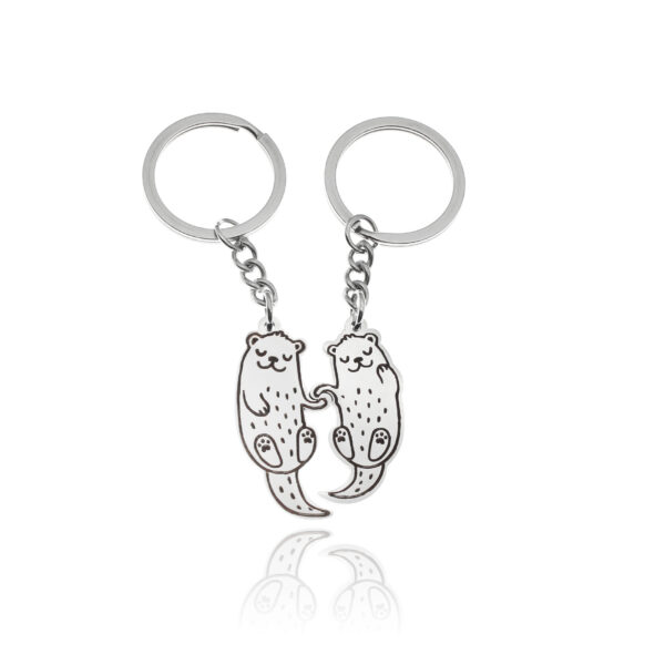 oly-900c9ead67156e64c88969909f011214 Wholesale handle otter pair best friend couple girlfriends metal key ring pendant key chain