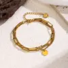 Wholesale Three-dimensional Heart Shape Bracelet For Women With 304 Stainless Steel O-Link Chain