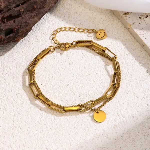 Wholesale Three-dimensional Heart Shape Bracelet For Women With 304 Stainless Steel O-Link Chain