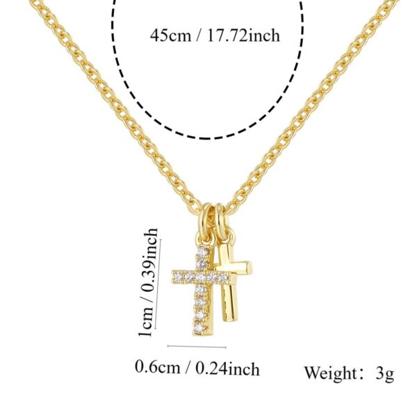 oly-903a1e09de704a4b6fe2efccf6aedeb5 Wholesale N0292 Retro Personalized Niche Design Necklace Women's Gold-plated Zircon Cross Necklace Pendant