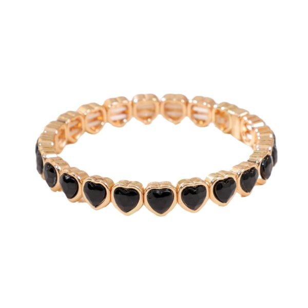 Wholesale Love Alloy Diamond Bracelet Colorful Heart-Shaped Bracelet Women's Elastic Bracelet
