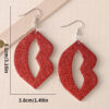 oly-90554542e6334cb87001d993795a3473 Wholesale Valentine's Day Blingbling Sequins Peach Heart Love Sexy Red Lips Earrings Leather Ear Jewelry