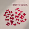 Wholesale Popular Bow Nail Art Jewelry Burgundy Resin Frosted Mini Stereo Streamer Butterfly Bow Tie Nail Decoration