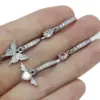 Wholesale 1 Piece 316 Stainless Steel Alloy Resin Rhinestones Glass Belly Rings Heart Shape Wings Butterfly White Gold Plated Unisex