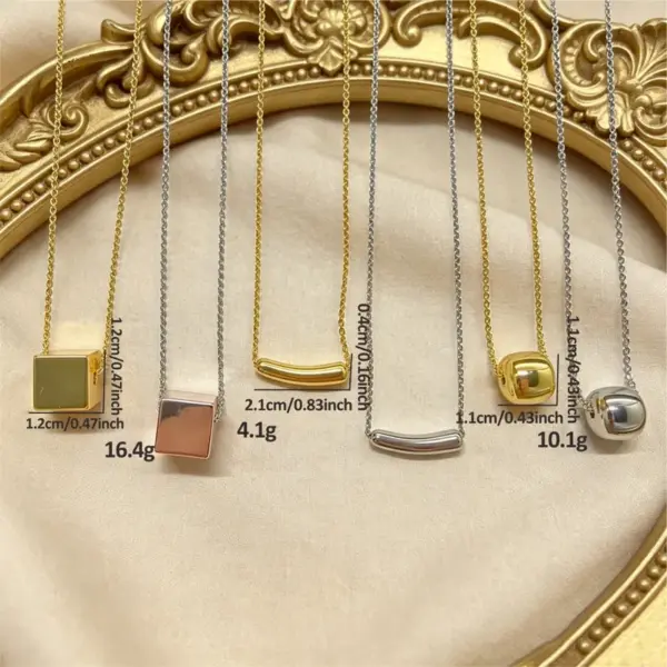 Wholesale Handmade Geometric Necklace For Women In Copper With 14K Real Gold Plated Water Plating And Handmade Chain