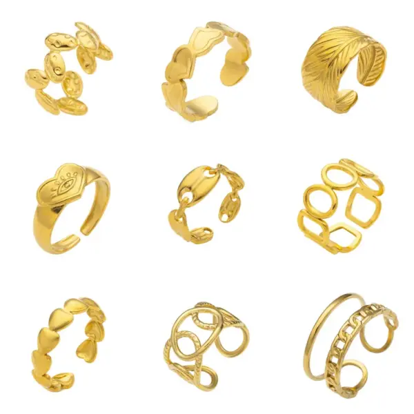 Wholesale Personalized Diamond Pattern Coffee Bean Texture Ring Batch Hammered Texture Individual Style Titanium Steel Couple Rings