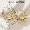 Wholesale Three-dimensional Geometric Earrings For Women In Copper With KC Golden Water Plating And 0.03µm Thickness
