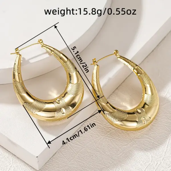 Wholesale Three-dimensional Geometric Earrings For Women In Copper With KC Golden Water Plating And 0.03µm Thickness