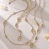 Wholesale Geometric Y-Necklace Lariat Necklace For Women In 304 Stainless Steel With PVD Coated 18K Gold Plating Featuring Waterproof Non Tarnish Finish