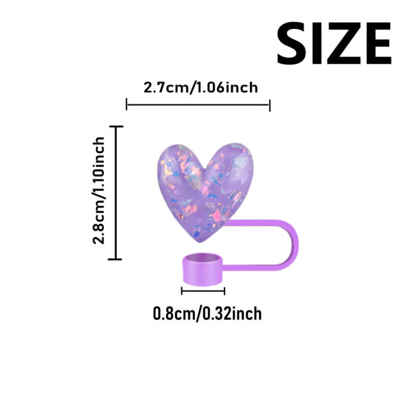 Wholesale Valentine's Day Shiny Love Straw Cap Resin Accessories Creative Cartoon Silicone Dust Plug Water Cup Straw Cover Decoration