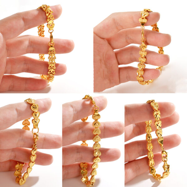 oly-907f6bdc477b7c86cec91b8e61c21f5e Wholesale southeast asia plated yellow gold watch chain women's sand gold heart-shaped bracelet