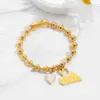 Wholesale Real Gold Plated Heart Shape 304 Stainless Steel Vacation Simple Style Waterproof Non Tarnish Bracelets