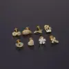 Wholesale 316L Stainless Steel Copper Ear Cartilage Rings & Studs Geometric Waterproof Non Tarnish Surgical Steel Women'S