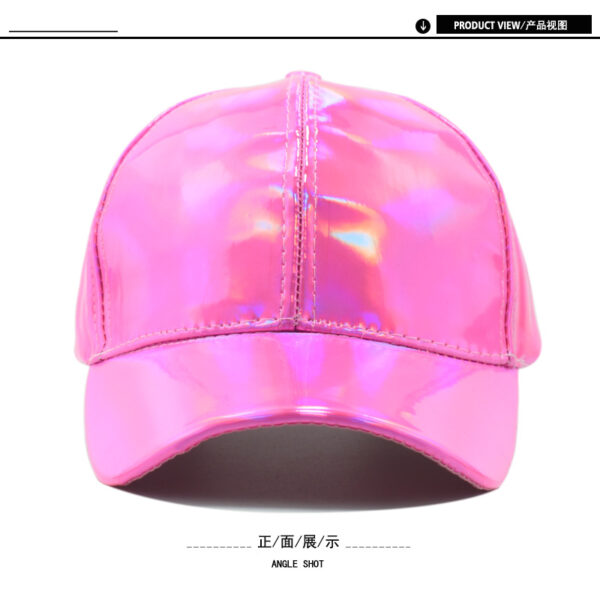 oly-90917ca4a5edd9980aa94f78deeff869 Wholesale trend PU leather colorful baseball cap men's street personality cap women's curved brim face small hat