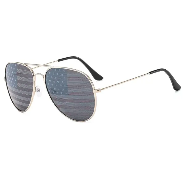 Wholesale Metal Double Beam Classic Retro American Flag Independence Day Sunglasses Sunglasses Toad Sunglasses Male 3025