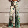 oly-909f742dbfdf3344d53f94a9cf9d6efa Wholesale Independent Station Xiyin Shopee's Popular 3D Heat Transfer Bell-Bottom Pants Simulated Denim Pants Loose Pants