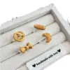 Wholesale Cute Cartoon Caramel Bread Party Ring Set Creative Cat Design Ring Lovely Heart Shaped Butterfly Knot Copper Material Women's Fashion Jewelry