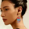 oly-90ba0769b794620bd22801a2f3201347 Wholesale Retro Multicolor Acrylic Drop Earrings For Women With 304 Stainless Steel Ear Pins